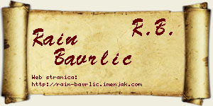 Rain Bavrlić vizit kartica